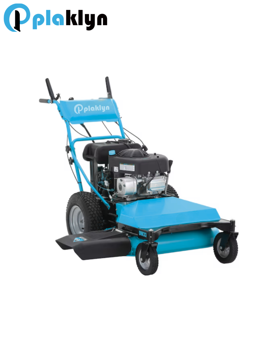 Plaklyn 33-Inch 344cc Gas Gear-Drive Walk-Behind Zero-Turn Lawn Mower – Wide-Area Mowing