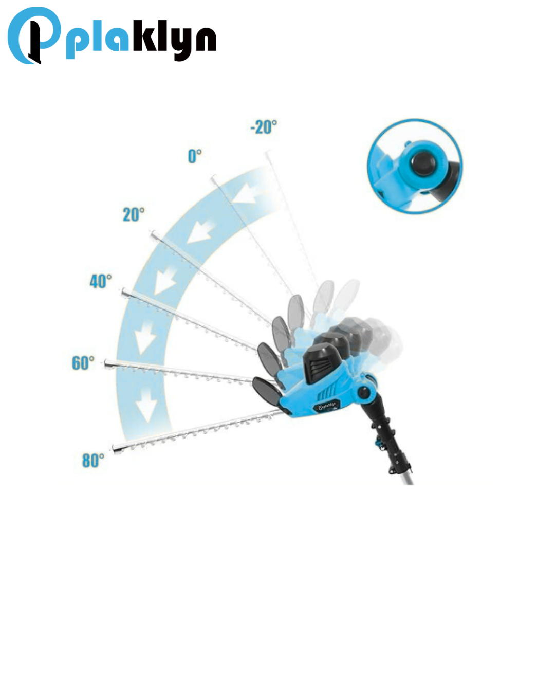 Plaklyn Electric Pole Hedge Trimmer – 18-Inch Dual-Action Laser Cut Blade, Adjustable Head, 600W Corded